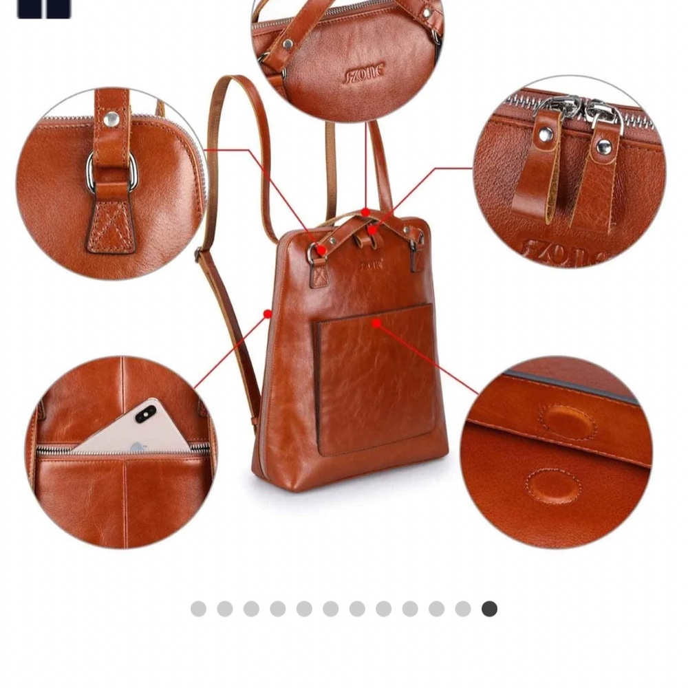 S-Zone Leather Backpack - Picture 4 of 4